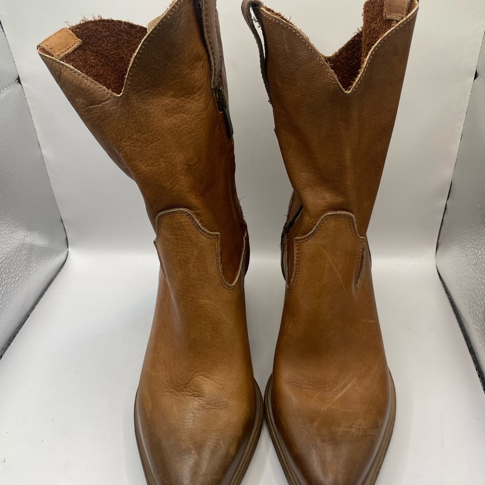 Sundance Leather Ronnie boot mid calf heeled - Picture 3 of 6